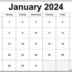 January 2024 Calendar Free Printable Calendar Templates