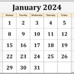 January 2024 Calendar Free Printable Calendar Templates