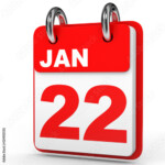 January 22 Calendar On White Background Stock Photo And Royalty