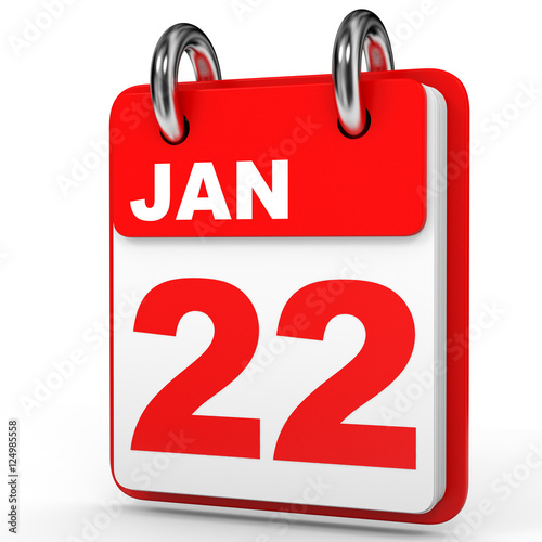  January 22 Calendar On White Background Stock Photo And Royalty 