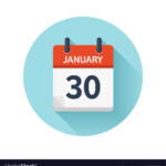 January 30 Flat Daily Calendar Icon Date Vector Image