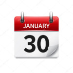 January 30 Vector Flat Daily Calendar Icon Date And Time Day Month 
