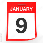 January 9 Calendar On White Background Stock Photo And Royalty free