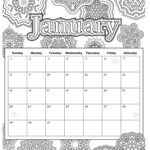 January Calendar 2019 Coloring Pages Printable