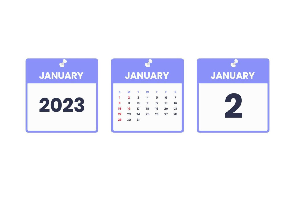 January Calendar Design January 2 2023 Calendar Icon For Schedule 