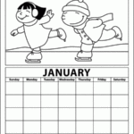 January Coloring Calendar Education World