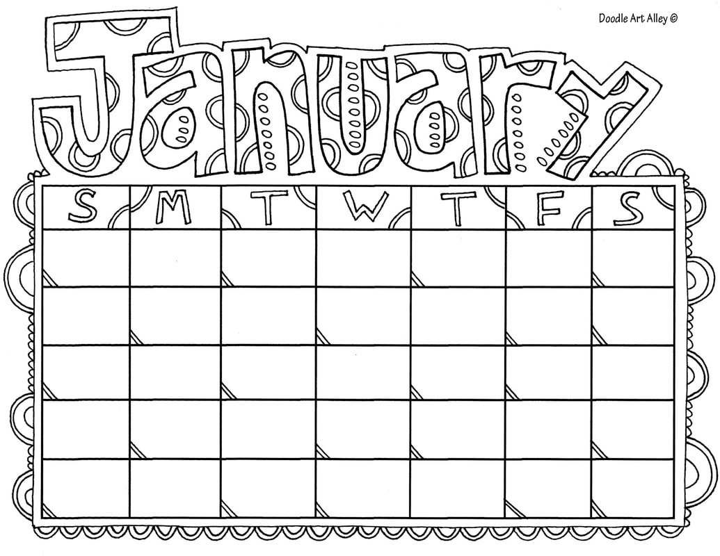 January Coloring Pages DOODLE ART ALLEY