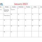 Japan January 2023 Calendar With Holidays