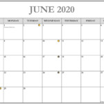 June 2020 Calendar Printable Template With Holidays With Images