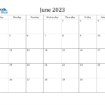 June 2023 Calendar PDF Word Excel