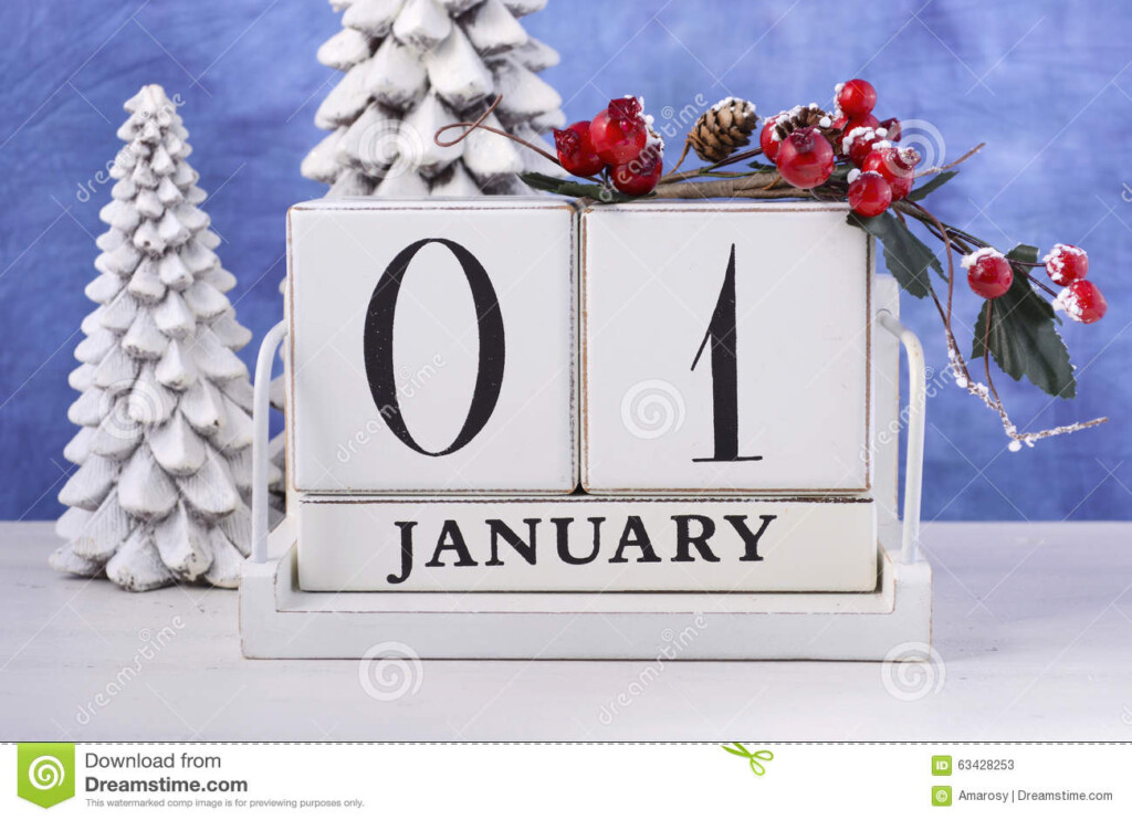 New Year Wood Block Calendar Stock Image Image Of Month Candle 63428253