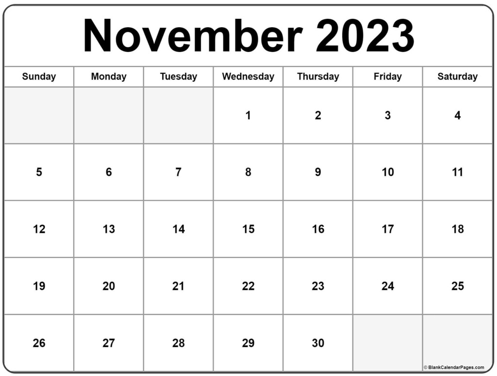 November 2023 Calendar Free Printable Calendar Templates