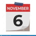 November 6 Calendar Icon Isolated On White Background Event Concept 