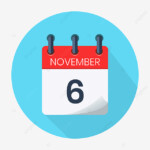November 6 Vector Daily Calendar Icon Date And Month Day Season