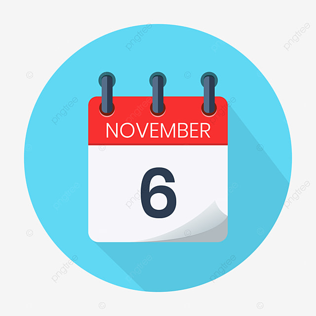 November 6 Vector Daily Calendar Icon Date And Month Day Season 