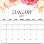 Pick Pretty January 2020 Calendar Printable Calendar Printables Free