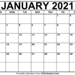 Printable January 2021 Calendar Templates 123Calendars