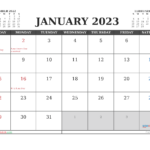 Printable January 2023 Calendar Free 12 Templates