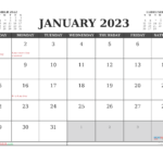 Printable January 2023 Calendar Free 12 Templates