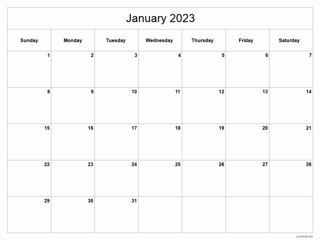 Printable January 2023 Calendar Free Printable Calendars