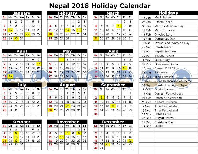 Public Holidays In Nepal In 2076 Trekking Buzz Trekking In Nepal