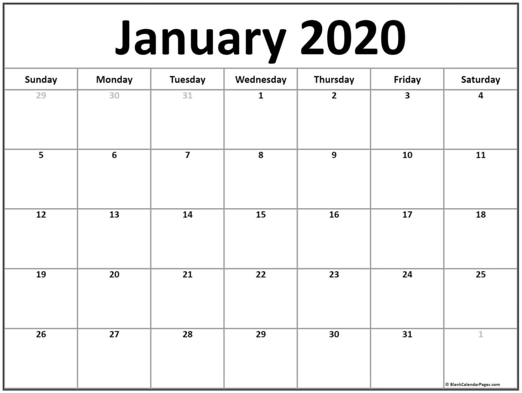 Show Me A Calendar Of January 2020 Calendar Template Printable