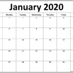 Show Me A Calendar Of January 2020 Calendar Template Printable