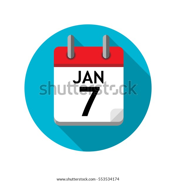 Spiral Calendar Page Single Day 7th Stock Vector Royalty Free 553534174