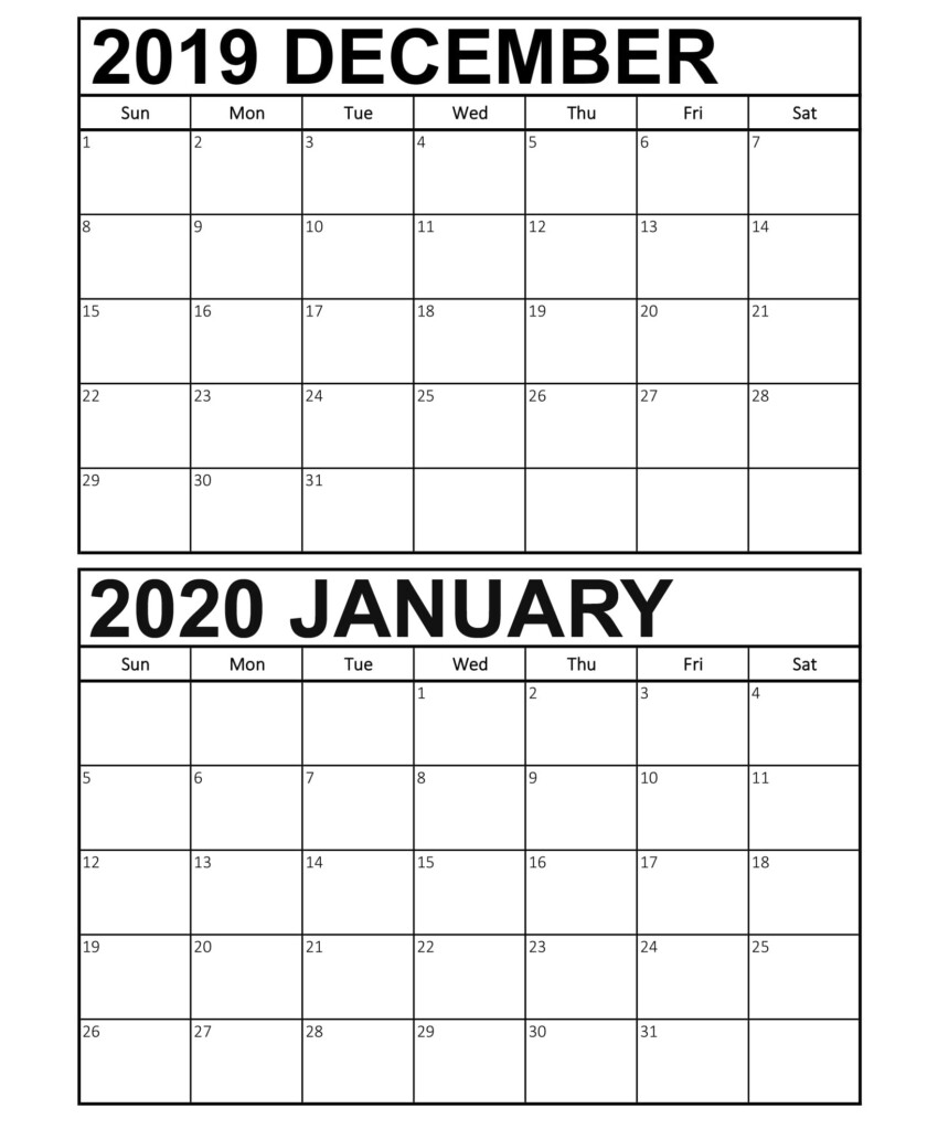 Take 2020 Free Printable Calnedar January December Calendar 