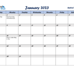 United States January 2023 Calendar With Holidays